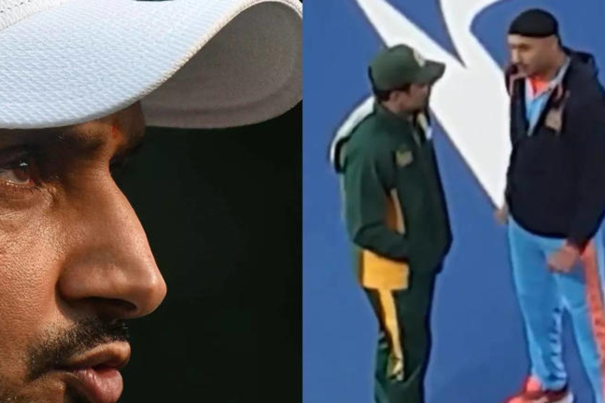 Watch: Harbhajan Singh and Kamran Akmal face off during an India vs Pakistan WCL game following a dispute over remarks concerning Sikhs.